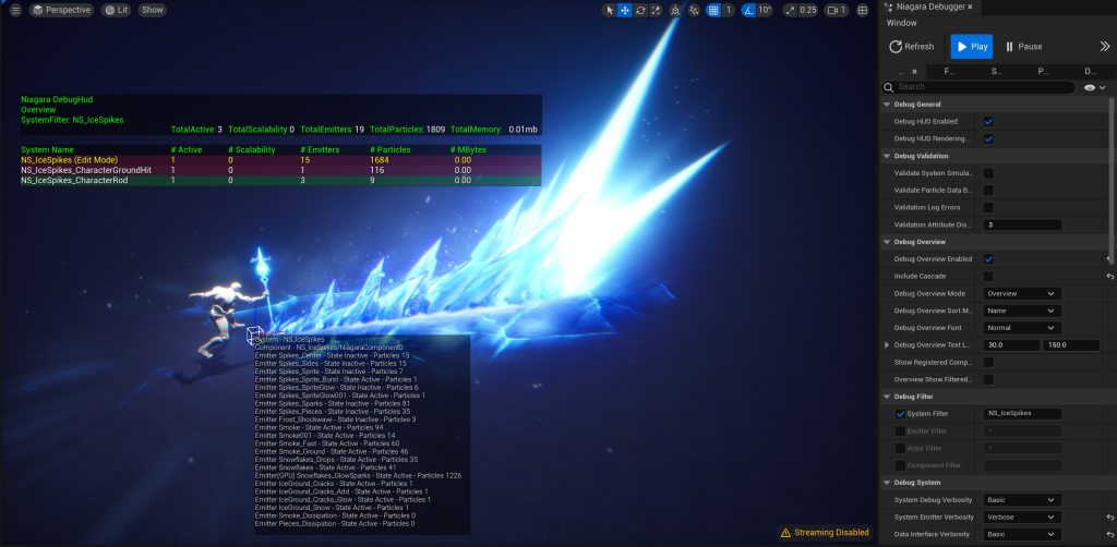Niagara Debug HUD